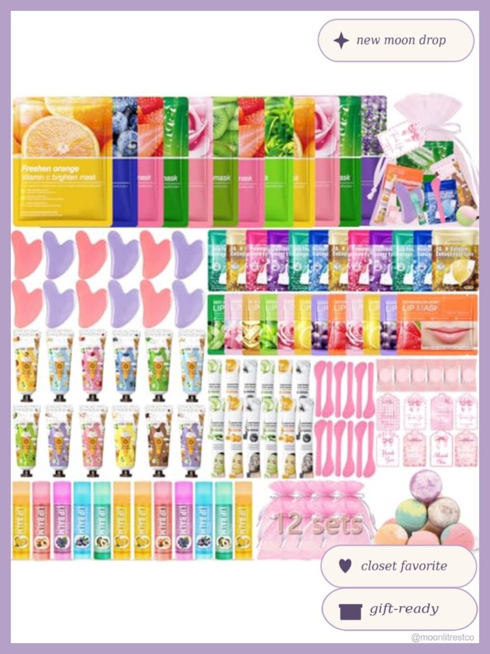 144 Pc Spa Party Favors Set Face Masks Lip Balm Eye Patches Bridal Shower